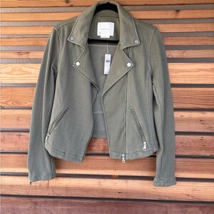 Anthropologie Sage Green Leather Jacket